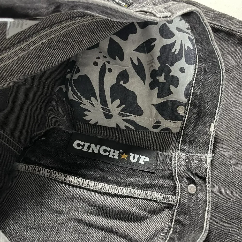 Vintage Cinch Black Wash Bootcut Jeans Mens 31x34 Western Cowboy Y2K